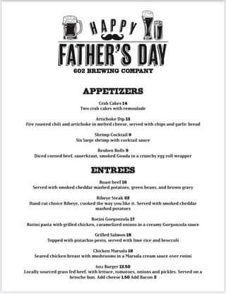 We will be open for lunch from 11-4 on Father’s Day with a limited menu 🖤